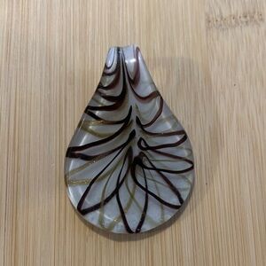 Vintage Glass Blown Teardrop Pendant with Swirl Design